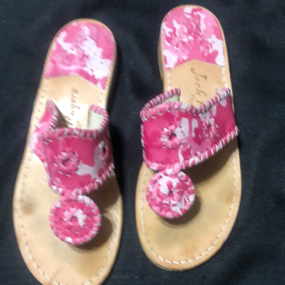 Jack Rogers Pink Floral Slip-On Sandals
